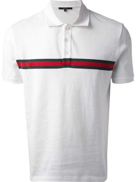 white gucci polo with red and green collar|Gucci Mens Polo Shirts .